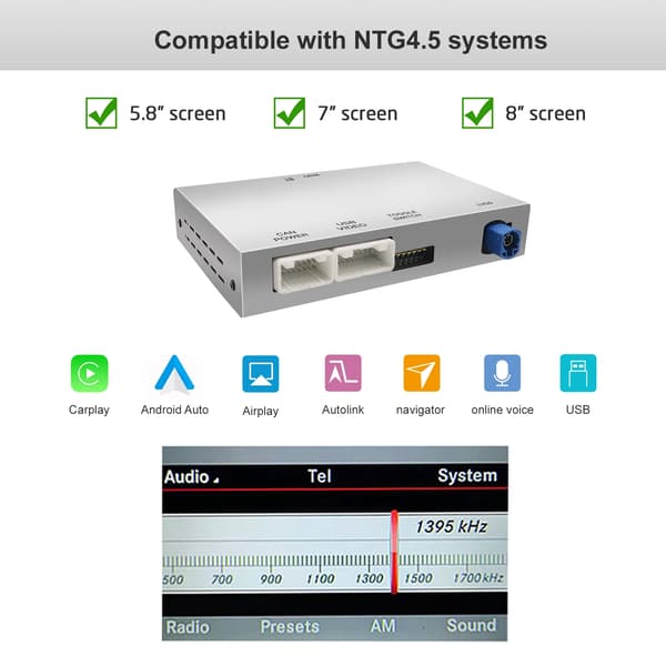 Decoderboks, trådløs CarPlay, Android Auto-kompatibilitet,For NTG 4.5