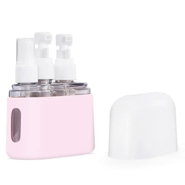 Reseflaskor Set, Läckagesäker Design, Bärbar Storlek,3-1-Rosa