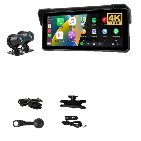 Motorcykel DVR, 4K Frontkamera, Dual Bluetooth-forbindelse,Moto DVR, Ingen