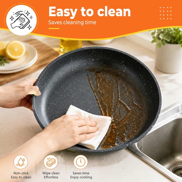 Køkkengrej Sæt, Nonstick, Pladsbesparende Design,sort