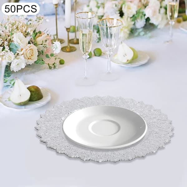 Serveringsfat, Hållbart PP-material, Elegant Rund Design,Silver
