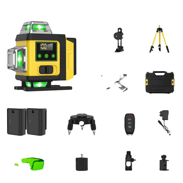 Laser Level, 16 Lines, Self-Leveling Function, 2 Batteries
