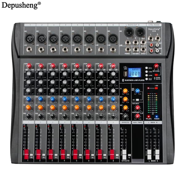 Lydmixer, Flere Kanaler, USB og Bluetooth Forbindelse,DX8