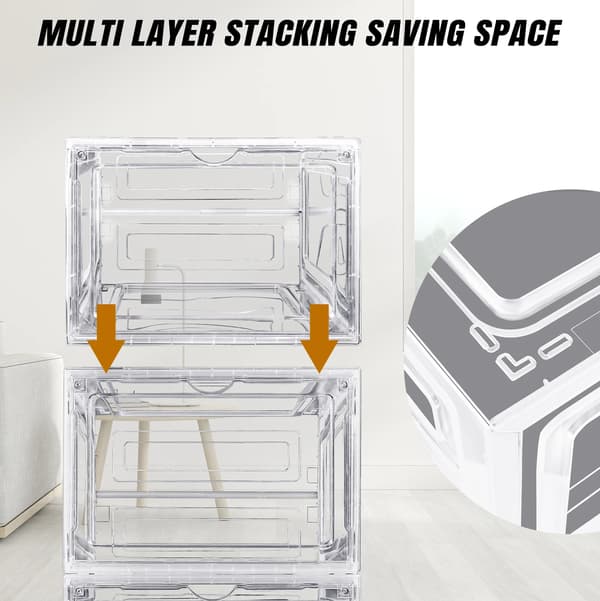 Skoboxar, stapelbara, transparent design,6 Pack