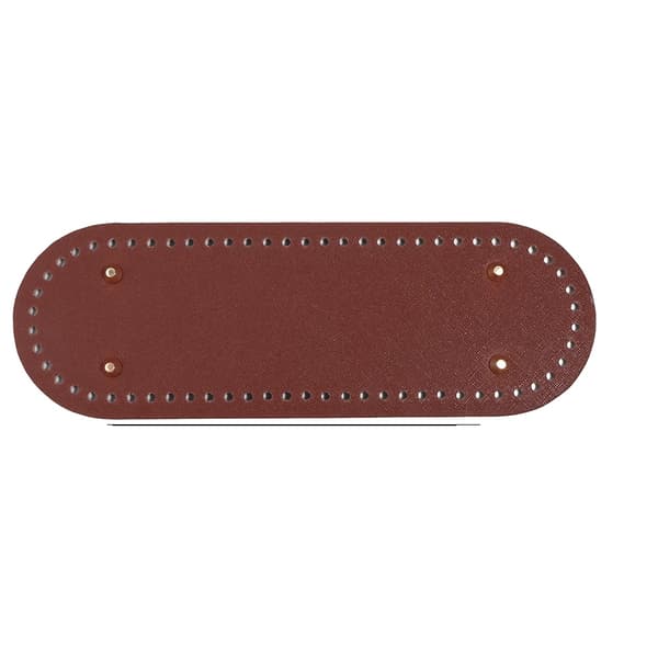 Väska Bas, Rund Oval Design, Hållbart PU Läder Material,Brun 10X30cm