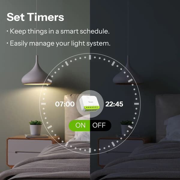 Smart Switch, Zigbee-anslutning, Dubbelbelastningskontroll,MINI-ZB2GS