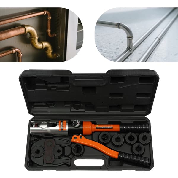 Krämpverktyg, Hydraulisk Design, 7 Utbytbara Käftar,Orange
