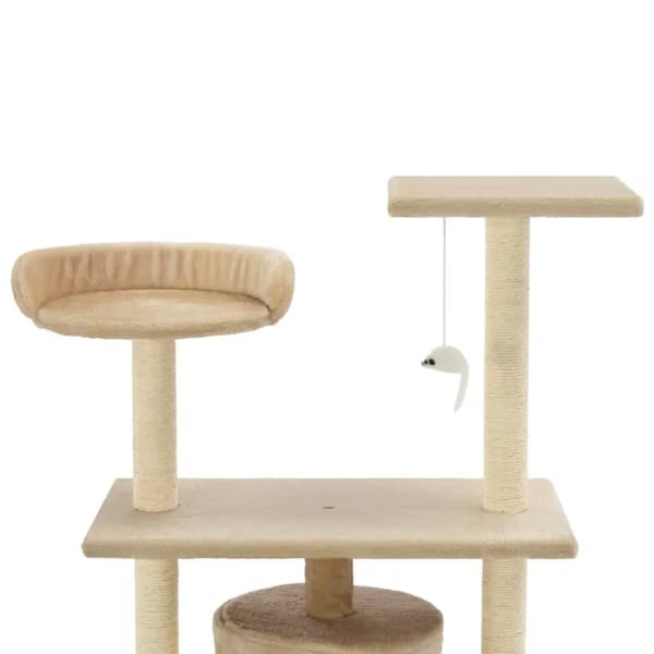 Kattetårn, Kompakt Design, Integrerede Kradsepæle,Beige