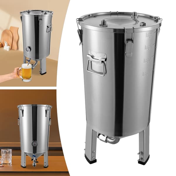 Fermenteringstank, 304 rostfritt stål, inbyggd termometer,Silver