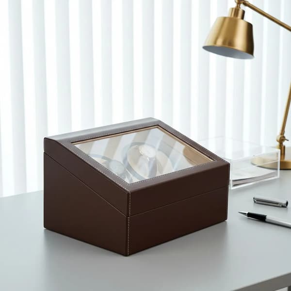 Urkasse, 4 Automatiske Pladser, Elegant Design,Brun
