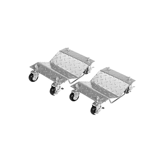 Bilvagn, Manganese Stål, 360° Rotterbara Hjul,2st silver
