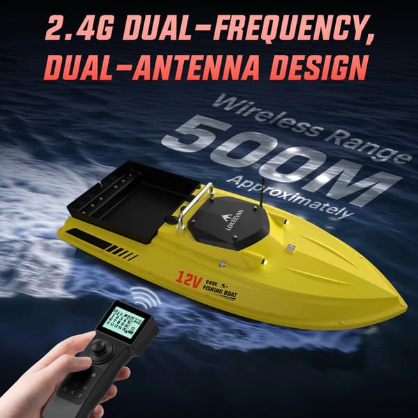 Baitbåd, GPS-positionering, integreret sonarfunktion,Med Sonar Temp/Dybde