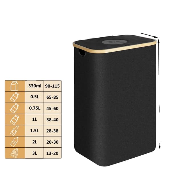 Flaskåtervinningsbehållare, Fällbar Design, Hållbart Oxfordtyg,105L