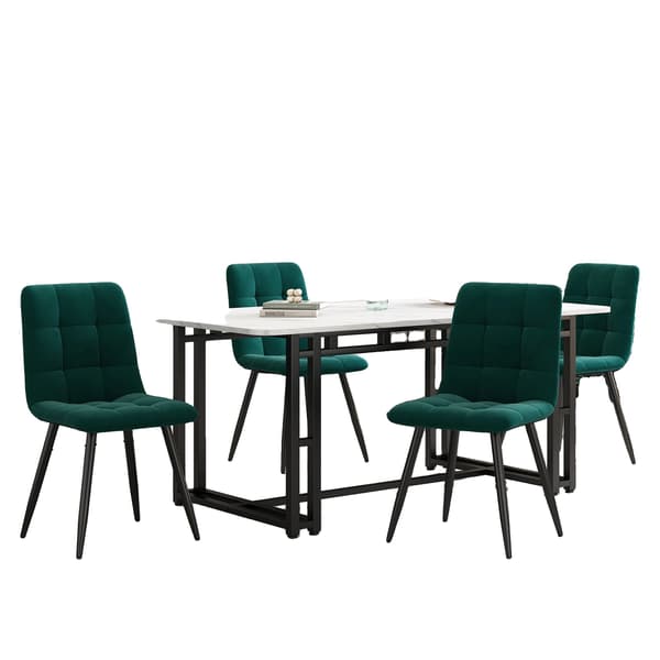 Matbord Set, Modern Design, Bekväm Sittplats, Självmontering, Grön - MDF - Sammet