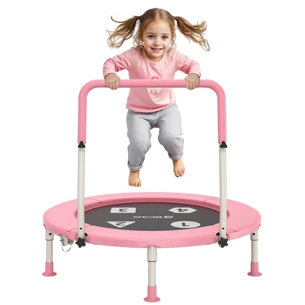 Trampolin, Säkerhetsfunktioner, Snabb Montering, Rosa
