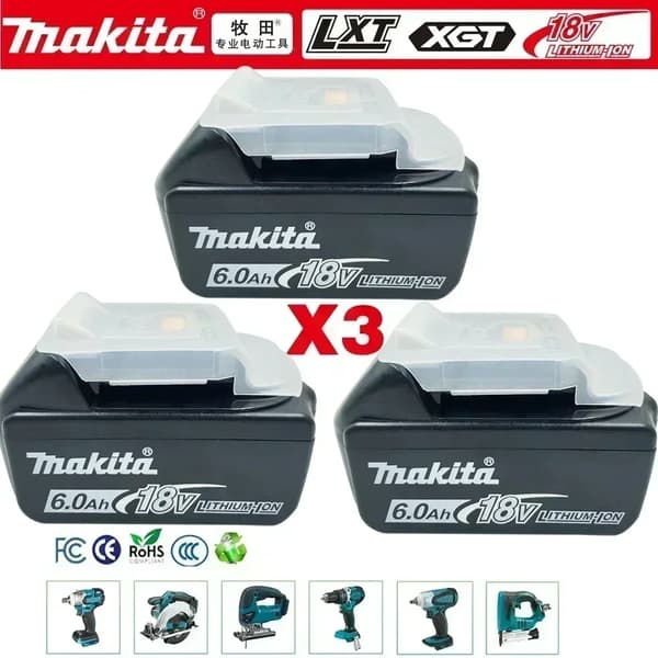 Batteri, Lithium-Ion, 6.0Ah Kapacitet,3PCS YZ-6A