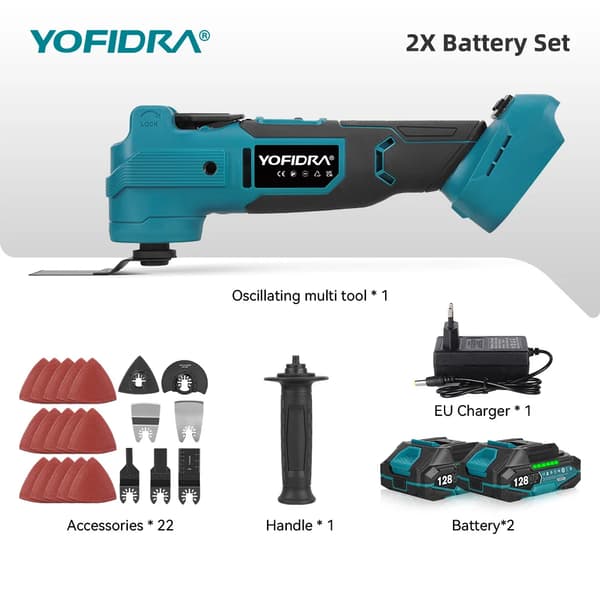 Multiverktyg, Sladdlös Design, Adaptiv Hastighetskontroll,2x1.5Ah Batteri-A