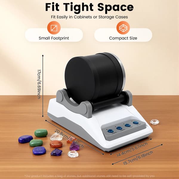 Stenpolerare, 3-hastighets timer, Komplett DIY-set,svart