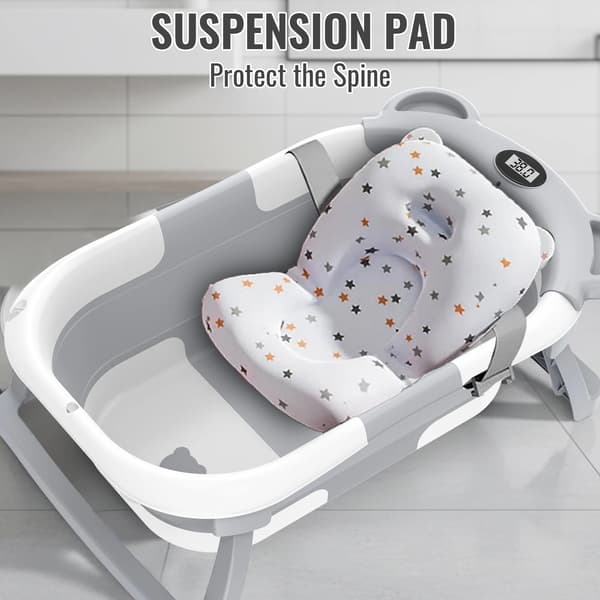 Babytub, Fällbar Design, Integrerad Termometer,GRÅ