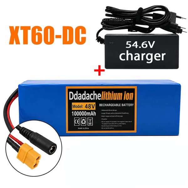 Batteripakke, 100Ah kapacitet, 48V spænding,XT60-DC-lader