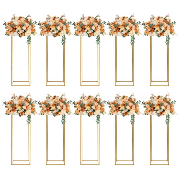 Blomsterstande, 10-delt sæt, geometrisk design,Guld