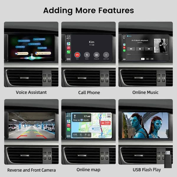Bilinterface Dekoder, Navigationssystem, Smartphone Integration, kompatibel med Audi A4 B8 A5 Q5 S5 2009-2015,Med MMI Knob