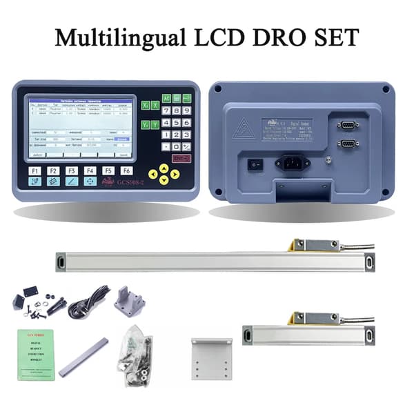 Digital avläsningssystem, 2-axlig visning, linjär encoder inkluderad,GCS908-2 DRO Set