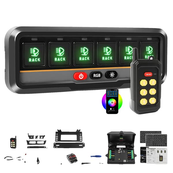 RGB Switch Panel, Bluetooth Kontrol, Tilpasseligt Design,6 Gang APP