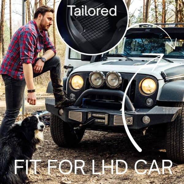 Gummibilmåtter, Holdbart Design, Skræddersyet Pasform til Renault Trafic III,sort