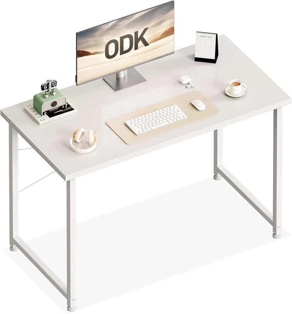 Skrivebord, Robust Konstruktion, Minimalistisk Design,HVID
