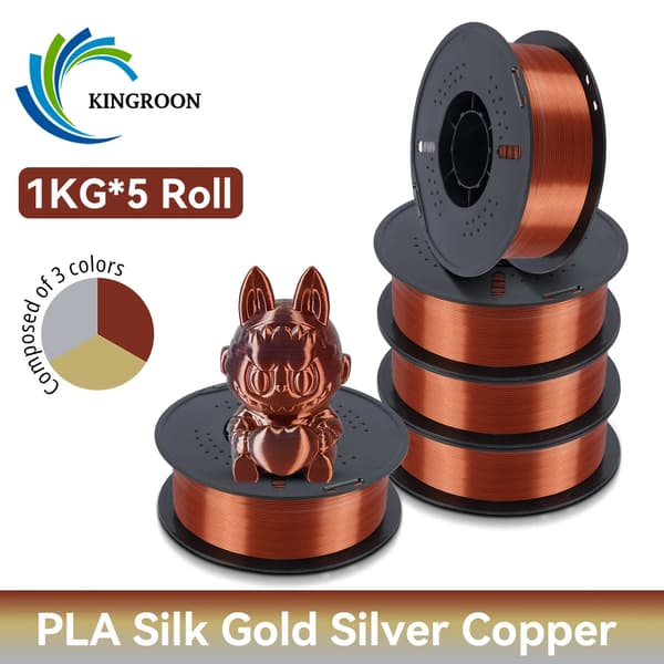 3D-printfilament, PLA-material, sammenfiltret drift,5KG GuldSølvBronze