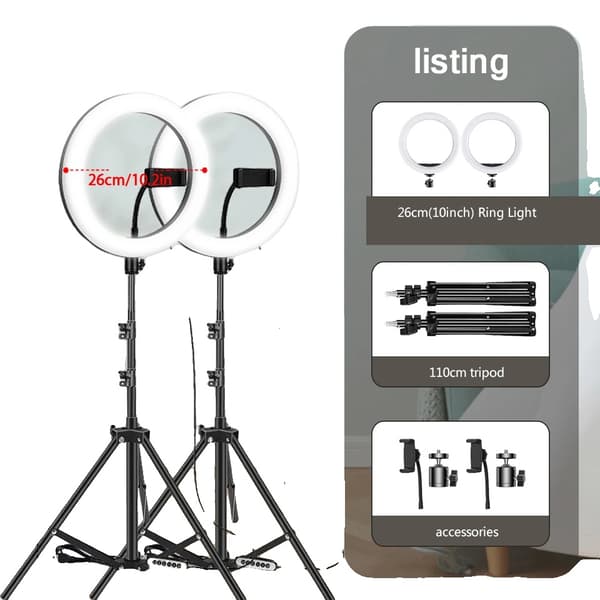 Ringlampa, Justerbar ljusstyrka, USB-driven,2 Set