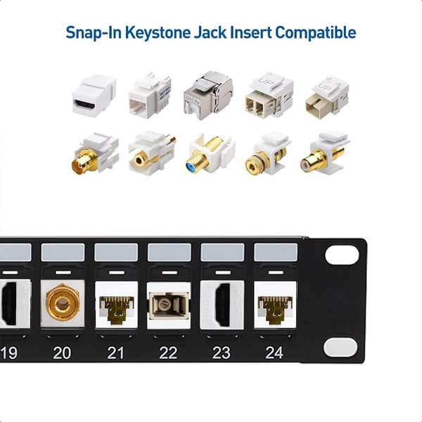 Netværk Patch Panel, 24-Port, Kabelstyringsfunktioner,Blank Patch Panel