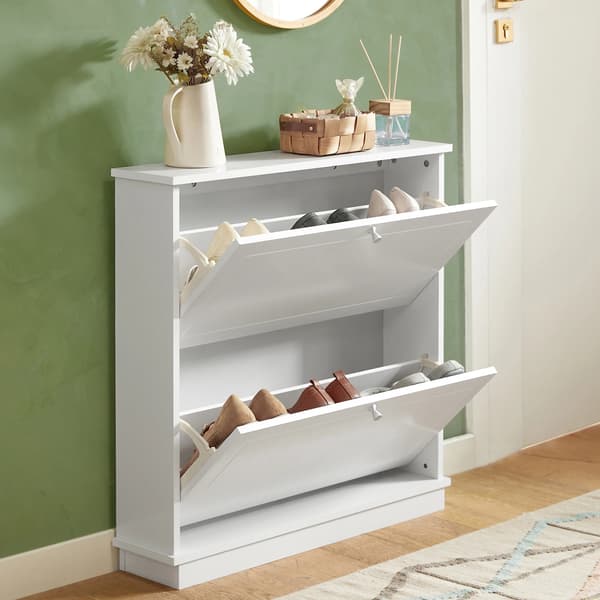 Sko Skab, Pladsbesparende Design, Minimalistisk Stil,HVID