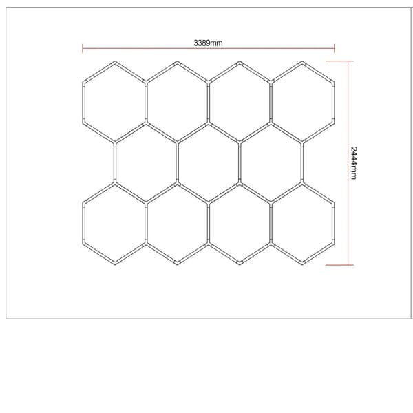 Garage Lys, Hexagonal Design, Justerbar Strålevinkel,11-Hul, Nej-c