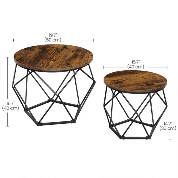 Moderne Kaffeborde, Sæt af 2, Alsidigt Design,Chokolade