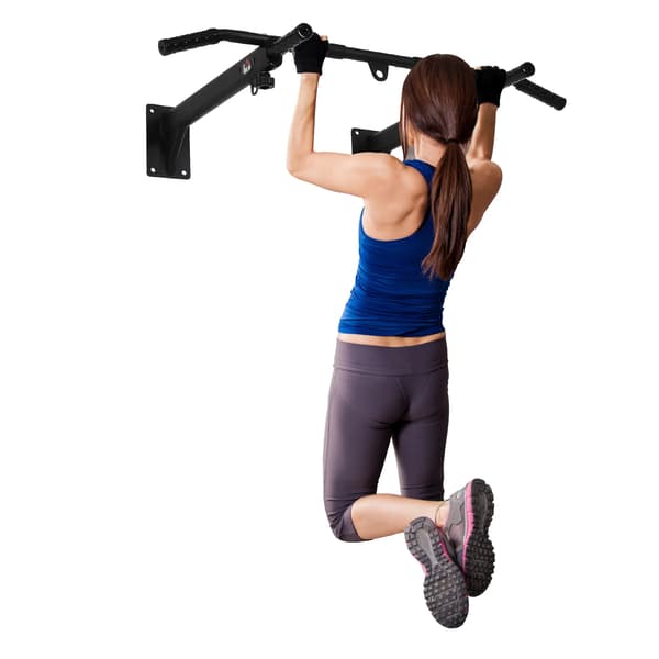 Pull-Up Bar, Kraftigt Stål, Väggmonterad Design, svart