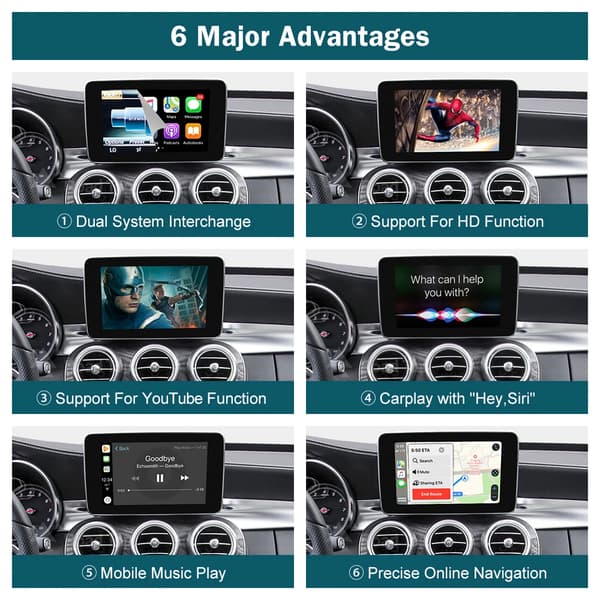 Trådlös CarPlay-adapter, Stöder Android Auto, Multi-kompatibilitet,NTG 5.0-Svart