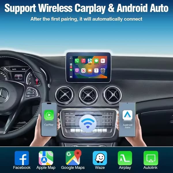Trådlös CarPlay-modul, Android Auto-stöd, Enkel installation,För Benz NTG 4.0