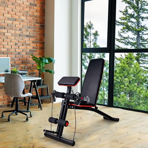 Gymbänk, Fällbar Design, Justerbart Ryggstöd,T1005-01-00903