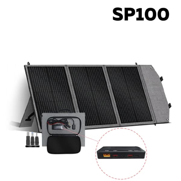Bärbar Solpanel, Hög Effektivitet, Kompakt Design,SP100 100W