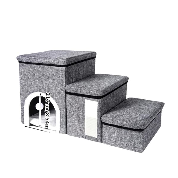 Husdjurstrappa, Fällbar Design, Halkfria Säkerhetsfunktioner,Hundtrappa