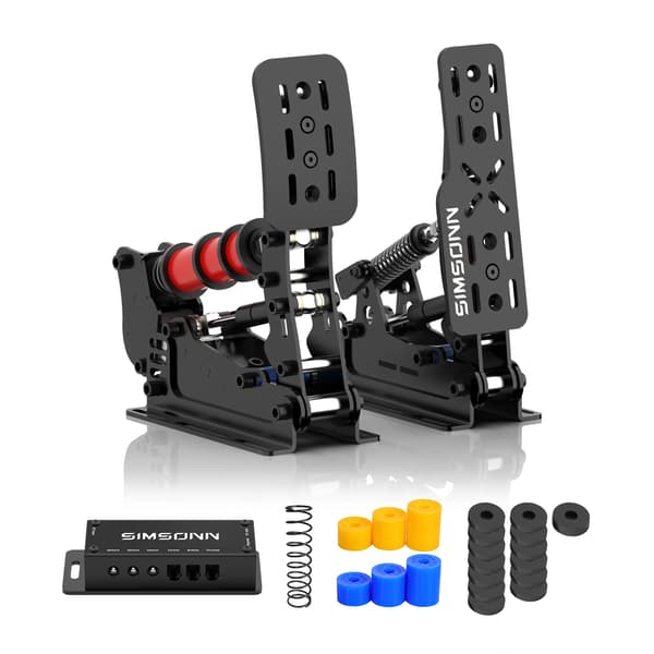 Sim Racing Simulator Pedaler, PC Kompatibilitet, USB 3.0 Forbindelse,Plus X Sort P2-H2
