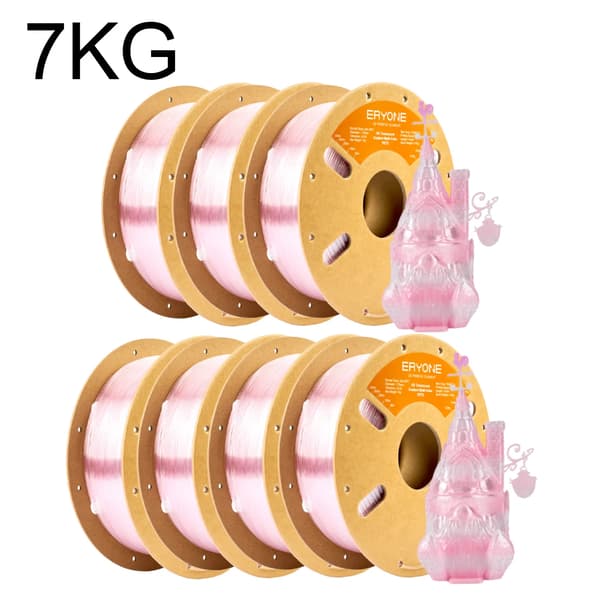 3D-printfilament, PETG-material, multicolor muligheder,Lys Pink Trans-7