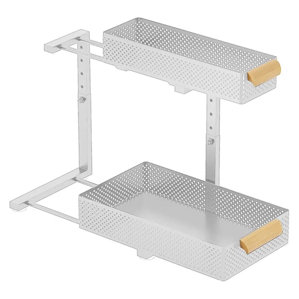 Under diskorganisatör, höjdjusterbar, robust kolstål,Vit
