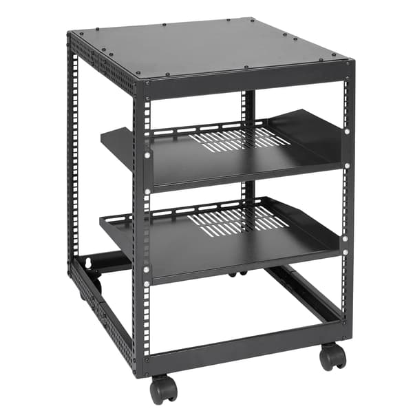Serverrack, 12U Kapacitet, Öppen Ram Design, armégrön