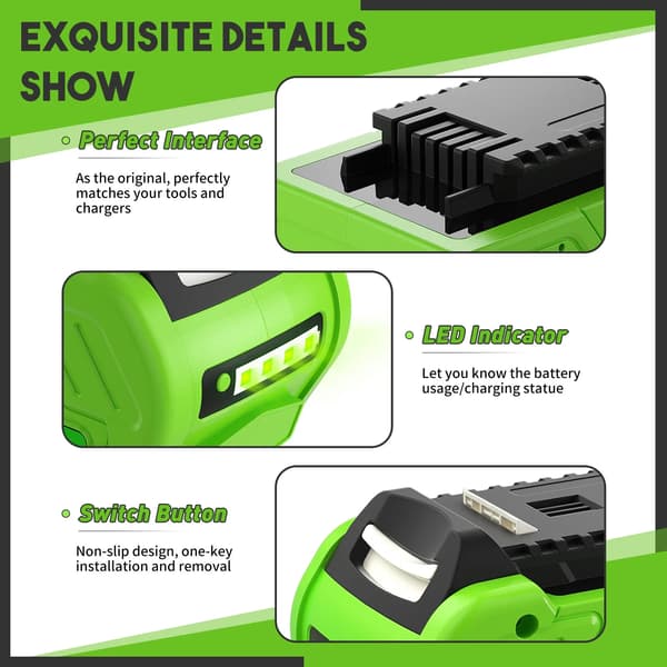 Litiumjonbatteri, 40V, 8000mAh kapacitet, 2 batterier