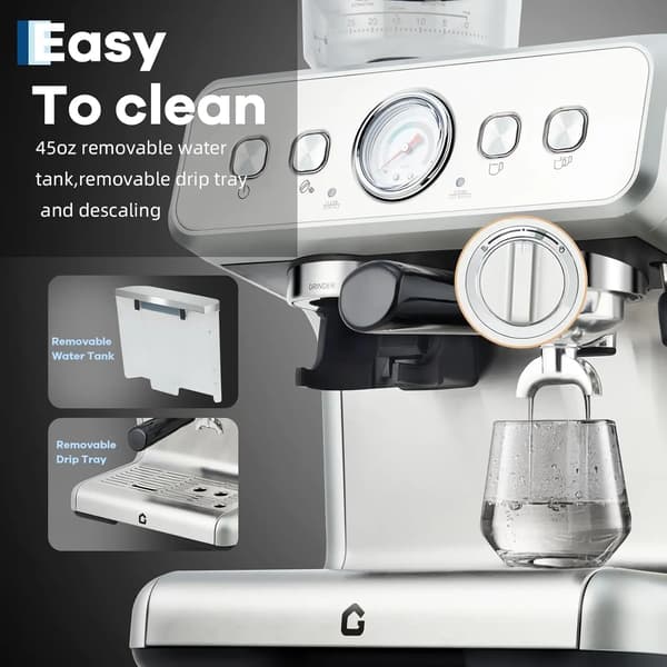 Espresso Kaffemaskin, 30 Malningsinställningar, PID Temperaturkontroll,EU