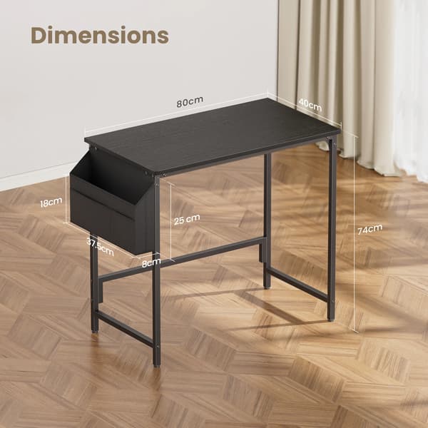 Computerbord, Integreret Opbevaring, Industriel Stil Design,sort 40cm