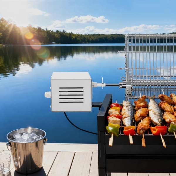 BBQ Grill Motor, 25W Effekt, Rustfrit Stål Konstruktion,Lys Grå